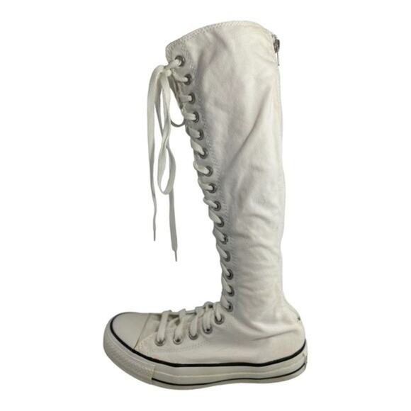 Converse Knee High White All Star w/extra red laces Y2k Size M 5 Women 7 - Picture 8 of 16